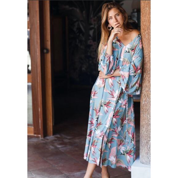 ELF Balielf Sunday Wish Kaftan Gown Gorgeous Flowy Sun Dress NWT size Large - Picture 1 of 5